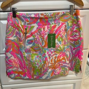 Lilly Pulitzer Vibrant Pink and Green Mini Skirt
